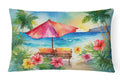 Hawaii Hawaiian Hibiscus in Watercolor Decorative Throw Pillow 12x16 Indoor Outdoor Accent Cushion, Fabric Cover with Insert for Sofa, Bed, Porch & Living Room