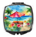 Hawaii Hawaiian Hibiscus in Watercolor Compact Mirror Decorative Travel Makeup Mirror for Women Girls Gifts Pocket Makeup Mirror Folding Handheld