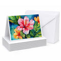 Hawaii Hawaiian Hibiscus in Watercolor Greeting Cards Pack of 8 Blank Cards with Envelopes Whimsical A7 Size 5x7