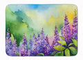 Idaho Syringa in Watercolor Memory Foam Kitchen Mat Machine Washable Anti-Fatigue Cushion Comfort Bath or Kitchen Rug