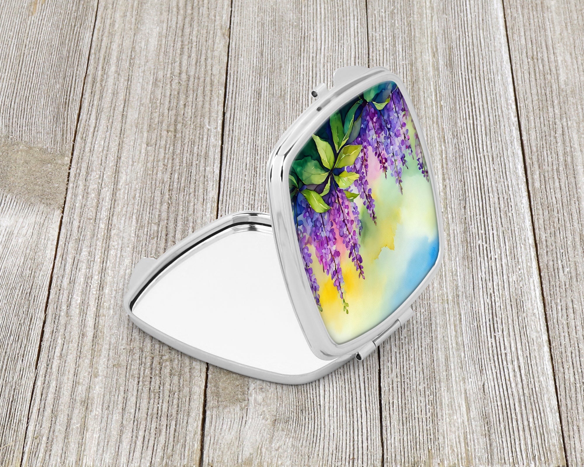 Idaho Syringa in Watercolor Compact Mirror Decorative Travel Makeup Mirror for Women Girls Gifts Pocket Makeup Mirror Folding Handheld
