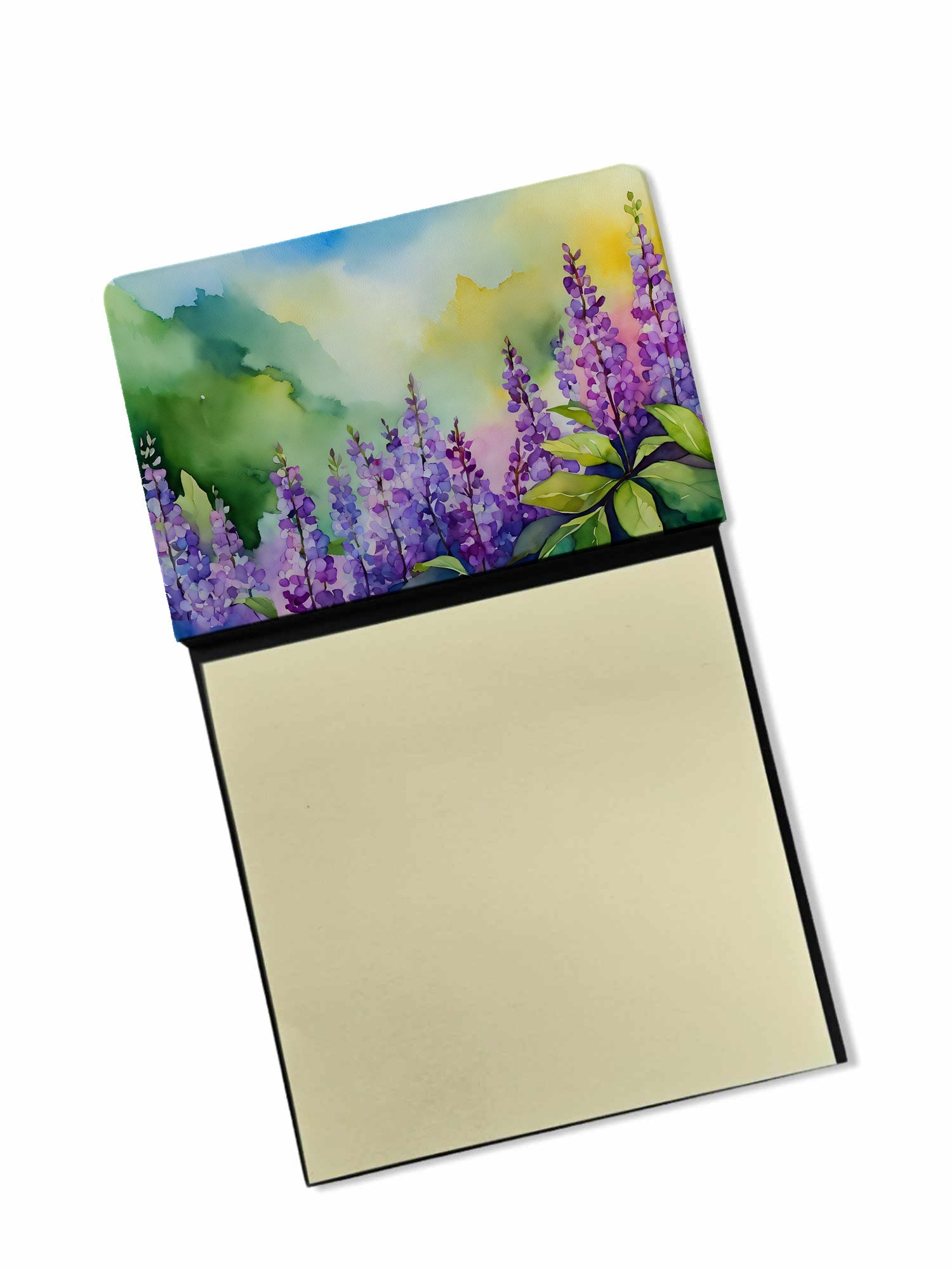 Idaho Syringa in Watercolor Watercolor Sticky Note Holder Refillable Dispenser Desk Accessory 3x3 Pad Gift