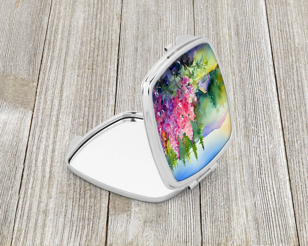 Idaho Syringa in Watercolor Compact Mirror Decorative Travel Makeup Mirror for Women Girls Gifts Pocket Makeup Mirror Folding Handheld