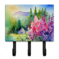 Idaho Syringa in Watercolor Leash or Key Holder Wall Hooks, Coat Rack Wall Mount, for Hanging Keys, Towels, Aprons, Leashes