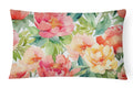Indiana Peonies in Watercolor Fabric Decorative Pillow DAC1649PW1216