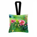 Iowa Wild Prairie Roses in Watercolor Hanging Square Fabric Ornament 3.5 × 3.5 Decorative Door-Knob & Tree Hanger, Soft Fabric