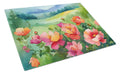 Iowa Wild Prairie Roses in Watercolor Cutting Board Tempered Glass Kitchen Cutting Surface, Heat Resistant Chopping, Non-Slip Feet, Food Prep & Serving
