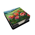 Iowa Wild Prairie Roses in Watercolor PU Leather Note Paper Holder with Artist-Designed Cover, Desk Accessory, Office Gift