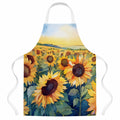 Kansas Sunflowers in Watercolor Apron Cooking Kitchen Server Baking Crafts Gardening for Adult Women Men, Unisex, Large, Multicolor