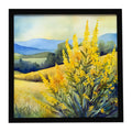 Kentucky Goldenrod in Watercolor Framed Metal Print Bathroom, Kitchen, Office, Home Decor Wall Art Ready to Hang, Square, 8X8
