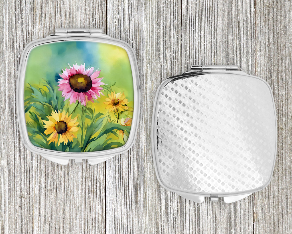 Kentucky Goldenrod in Watercolor Compact Mirror Decorative Travel Makeup Mirror for Women Girls Gifts Pocket Makeup Mirror Folding Handheld