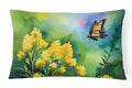 Kentucky Goldenrod in Watercolor Decorative Throw Pillow 12x16 Indoor Outdoor Accent Cushion, Fabric Cover with Insert for Sofa, Bed, Porch & Living Room