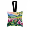 Louisiana Magnolias in Watercolor Hanging Square Fabric Ornament 3.5 × 3.5 Decorative Door-Knob & Tree Hanger, Soft Fabric