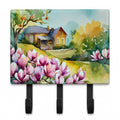 Louisiana Magnolias in Watercolor Leash or Key Holder Wall Hooks, Coat Rack Wall Mount, for Hanging Keys, Towels, Aprons, Leashes