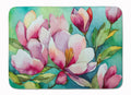 Louisiana Magnolias in Watercolor Memory Foam Kitchen Mat Machine Washable Anti-Fatigue Cushion Comfort Bath or Kitchen Rug