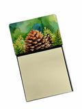 Maine White Pine Cone and Tassels in Watercolor Watercolor Sticky Note Holder Refillable Dispenser Desk Accessory 3x3 Pad Gift