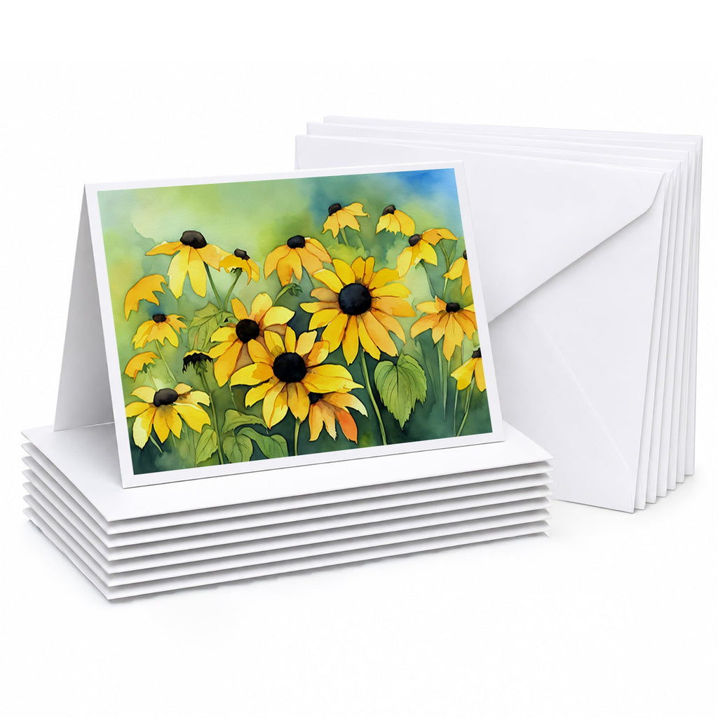 Maryland Black-Eyed Susans in Watercolor Greeting Cards Pack of 8 Blank Cards with Envelopes Whimsical A7 Size 5x7
