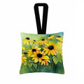 Maryland Black-Eyed Susans in Watercolor Hanging Square Fabric Ornament 3.5 × 3.5 Decorative Door-Knob & Tree Hanger, Soft Fabric