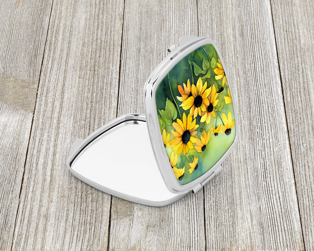 Maryland Black-Eyed Susans in Watercolor Compact Mirror Decorative Travel Makeup Mirror for Women Girls Gifts Pocket Makeup Mirror Folding Handheld