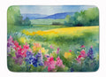 Massachusetts Mayflowers in Watercolor Memory Foam Kitchen Mat Machine Washable Anti-Fatigue Cushion Comfort Bath or Kitchen Rug