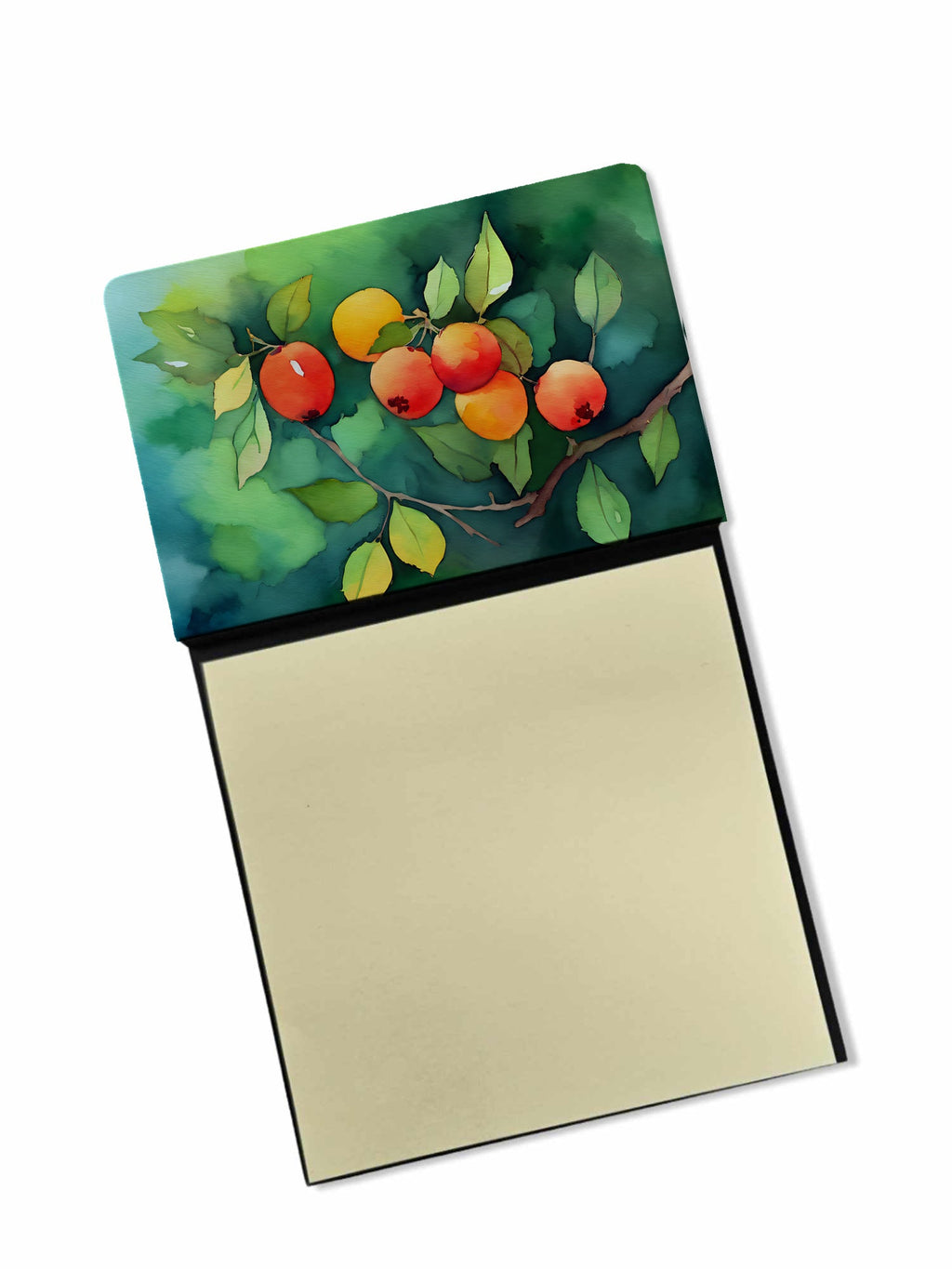 Missouri Hawthorns in Watercolor Watercolor Sticky Note Holder Refillable Dispenser Desk Accessory 3x3 Pad Gift