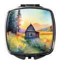 Montana Bitterroot in Watercolor Compact Mirror Decorative Travel Makeup Mirror for Women Girls Gifts Pocket Makeup Mirror Folding Handheld