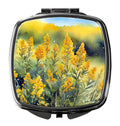 Nebraska Goldenrod in Watercolor Compact Mirror Decorative Travel Makeup Mirror for Women Girls Gifts Pocket Makeup Mirror Folding Handheld