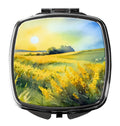 Nebraska Goldenrod in Watercolor Compact Mirror Decorative Travel Makeup Mirror for Women Girls Gifts Pocket Makeup Mirror Folding Handheld