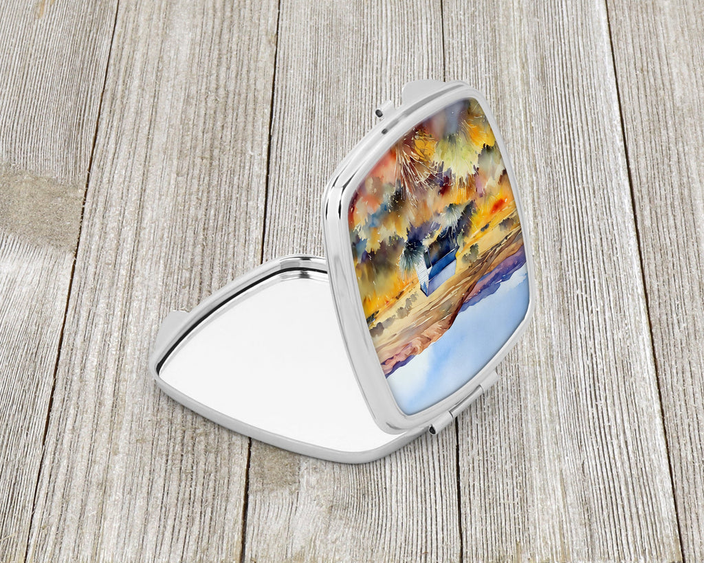 Nevada Sagebrush in Watercolor Compact Mirror Decorative Travel Makeup Mirror for Women Girls Gifts Pocket Makeup Mirror Folding Handheld