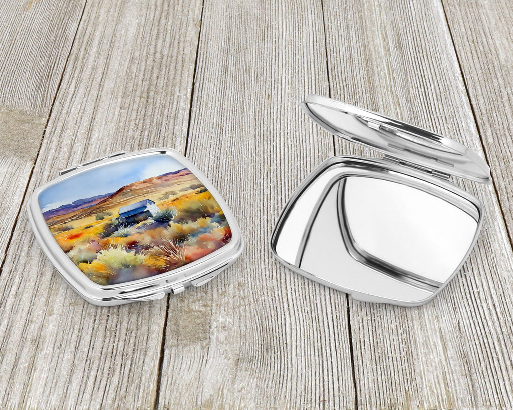 Nevada Sagebrush in Watercolor Compact Mirror Decorative Travel Makeup Mirror for Women Girls Gifts Pocket Makeup Mirror Folding Handheld