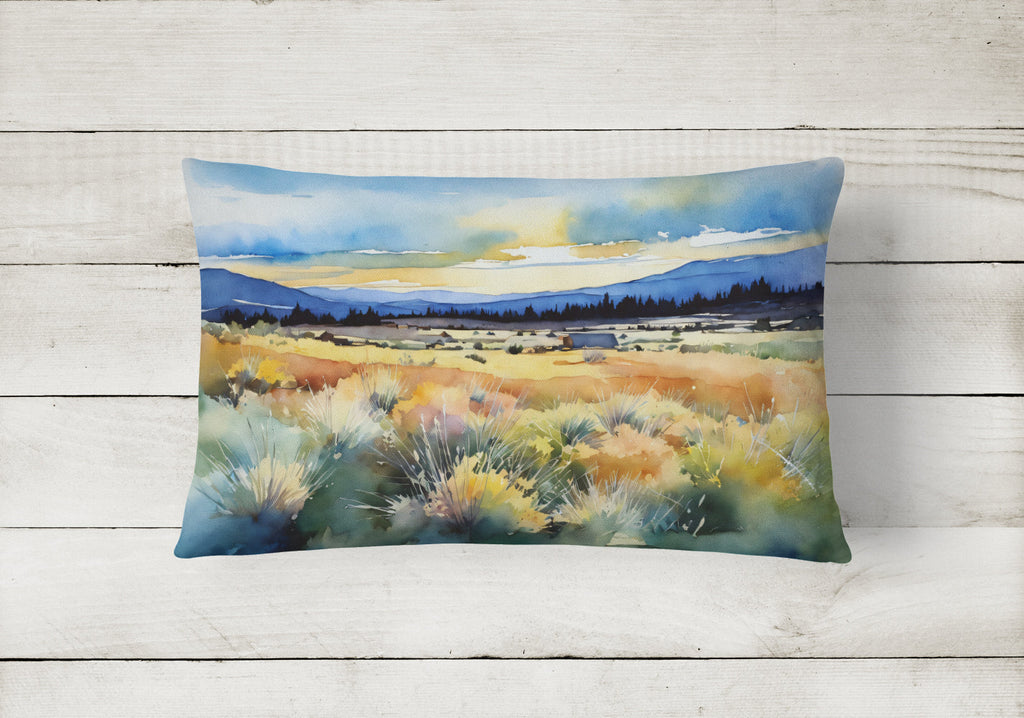 Nevada Sagebrush in Watercolor Decorative Throw Pillow 12x16 Indoor Outdoor Accent Cushion, Fabric Cover with Insert for Sofa, Bed, Porch & Living Room