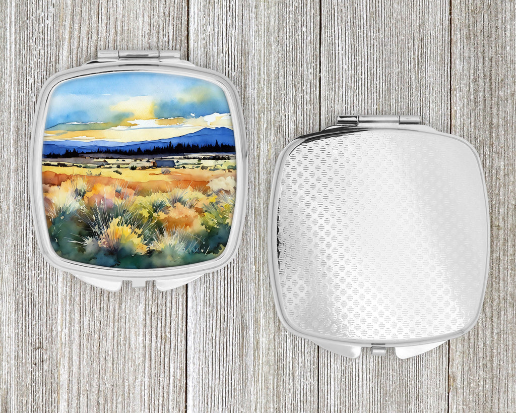 Nevada Sagebrush in Watercolor Compact Mirror Decorative Travel Makeup Mirror for Women Girls Gifts Pocket Makeup Mirror Folding Handheld