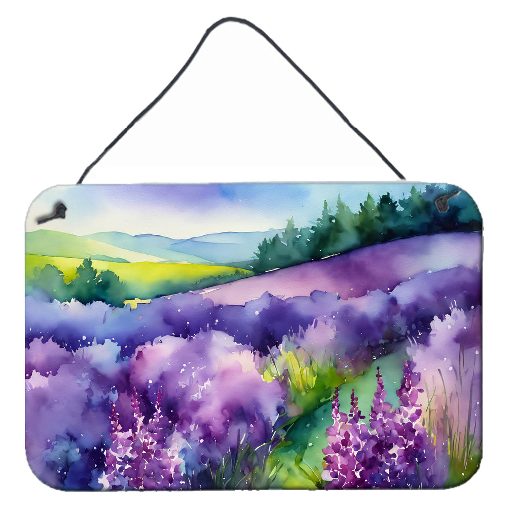 New Hampshire Purple Lilac in Watercolor Wall or Door Hanging Prints Aluminum Metal Sign Kitchen Wall Bar Bathroom Plaque Home Decor, 8HX12W, Multicolor