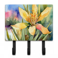 New Mexico Yucca Flower in Watercolor Leash or Key Holder Wall Hooks, Coat Rack Wall Mount, for Hanging Keys, Towels, Aprons, Leashes