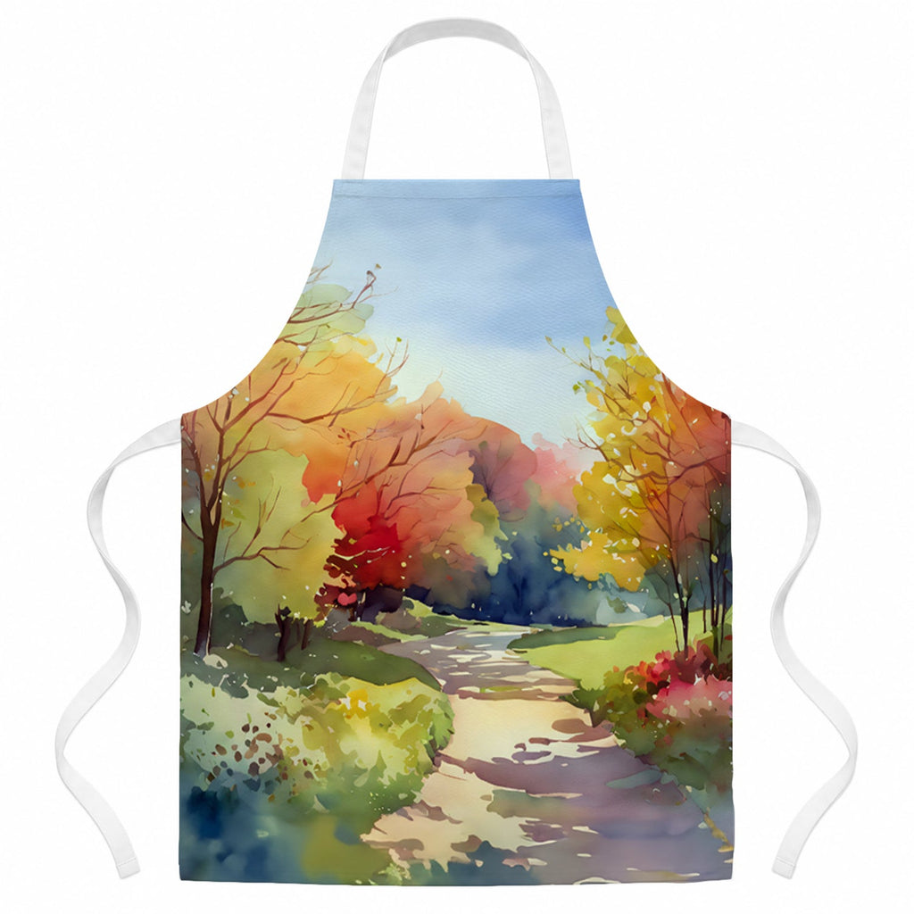 North Carolina Dogwoods in Watercolor Apron Cooking Kitchen Server Baking Crafts Gardening for Adult Women Men, Unisex, Large, Multicolor