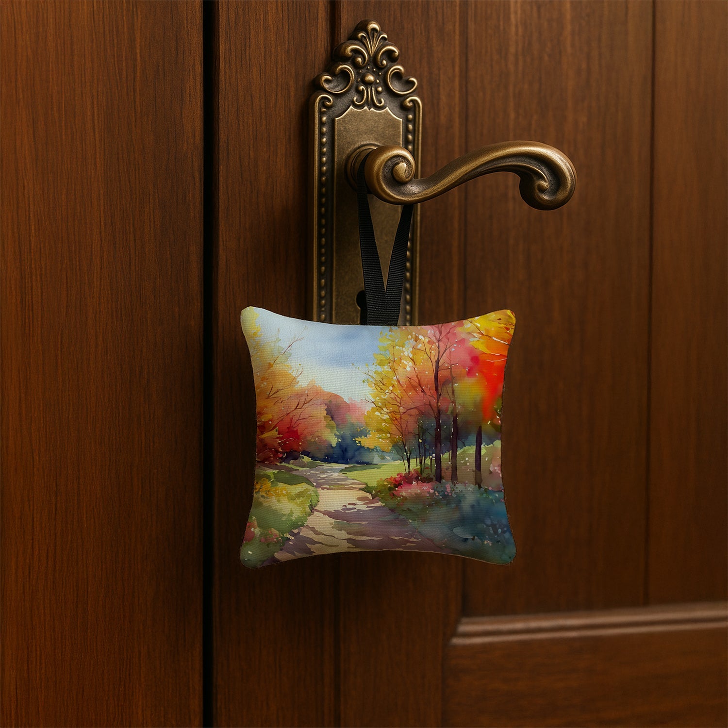 North Carolina Dogwoods in Watercolor Hanging Square Fabric Ornament 3.5 × 3.5 Decorative Door-Knob & Tree Hanger, Soft Fabric
