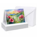 North Dakota Wild Prairie Roses in Watercolor Greeting Cards Pack of 8 Blank Cards with Envelopes Whimsical A7 Size 5x7