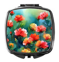 Ohio Scarlet Carnations in Watercolor Compact Mirror Decorative Travel Makeup Mirror for Women Girls Gifts Pocket Makeup Mirror Folding Handheld