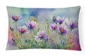 South Dakota Pasque Flowers in Watercolor Decorative Throw Pillow 12x16 Indoor Outdoor Accent Cushion, Fabric Cover with Insert for Sofa, Bed, Porch & Living Room