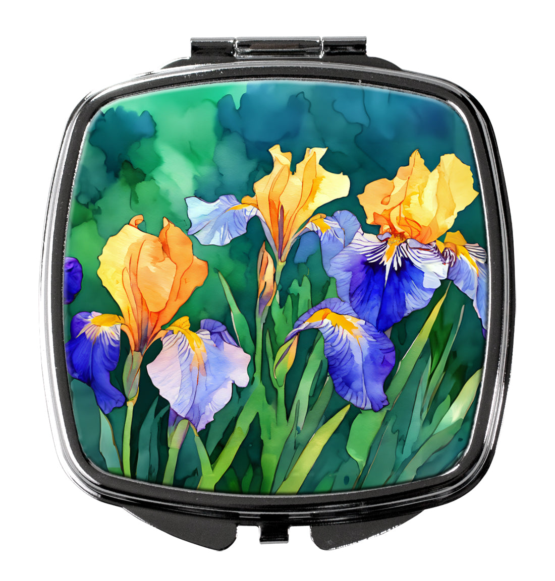 Tennessee Iris in Watercolor Compact Mirror Decorative Travel Makeup Mirror for Women Girls Gifts Pocket Makeup Mirror Folding Handheld