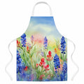 Texas Bluebonnets in Watercolor Apron Cooking Kitchen Server Baking Crafts Gardening for Adult Women Men, Unisex, Large, Multicolor