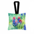 Texas Bluebonnets in Watercolor Hanging Square Fabric Ornament 3.5 × 3.5 Decorative Door-Knob & Tree Hanger, Soft Fabric