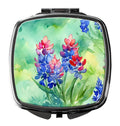 Texas Bluebonnets in Watercolor Compact Mirror Decorative Travel Makeup Mirror for Women Girls Gifts Pocket Makeup Mirror Folding Handheld