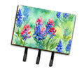 Texas Bluebonnets in Watercolor Leash or Key Holder Wall Hooks, Coat Rack Wall Mount, for Hanging Keys, Towels, Aprons, Leashes