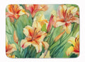 Utah Sego Lilies in Watercolor Memory Foam Kitchen Mat Machine Washable Anti-Fatigue Cushion Comfort Bath or Kitchen Rug