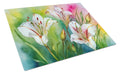 Utah Sego Lilies in Watercolor Cutting Board Tempered Glass Kitchen Cutting Surface, Heat Resistant Chopping, Non-Slip Feet, Food Prep & Serving
