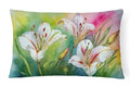 Utah Sego Lilies in Watercolor Decorative Throw Pillow 12x16 Indoor Outdoor Accent Cushion, Fabric Cover with Insert for Sofa, Bed, Porch & Living Room