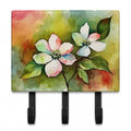 Virginia American Dogwood in Watercolor Leash or Key Holder Wall Hooks, Coat Rack Wall Mount, for Hanging Keys, Towels, Aprons, Leashes