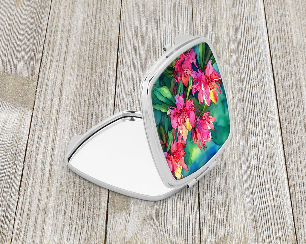 West Virginia Rhododendrons in Watercolor Compact Mirror Decorative Travel Makeup Mirror for Women Girls Gifts Pocket Makeup Mirror Folding Handheld