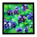 Wisconsin Wood Violets in Watercolor Framed Metal Print Bathroom, Kitchen, Office, Home Decor Wall Art Ready to Hang, Square, 8X8